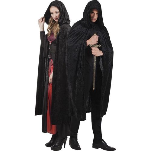 Cape Noir Aspect Velours 170 Cm Adule Halloween - 77003 - Taille Unique - Port 0¿