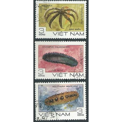 Lot De Trois Timbres Faune Marine Viet Nam 1985 (P5)