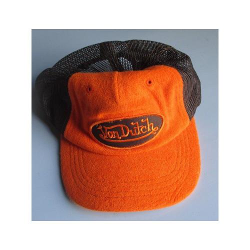 Casquette Von Dutch Noir Et Orange Homme Femme Rock Usa