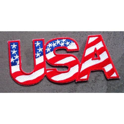 Patch Lettre Usa En Drapeau Americain Ecusson Biker Rock