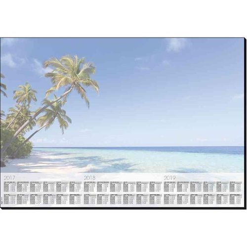 Sigel Sous-Main Bloc Papier Avec Calendrier Sur 3 Ans, 59,5 X 41 Cm, Plage, 30 Feuilles