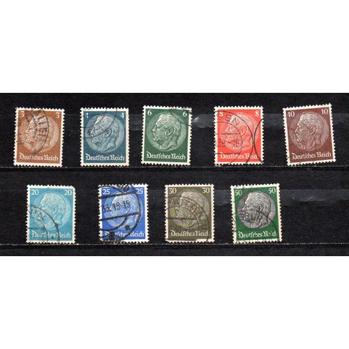 Allemagne (Reich) - Lot De 9 Timbres Oblitérés- Paul Von Hindenburg
