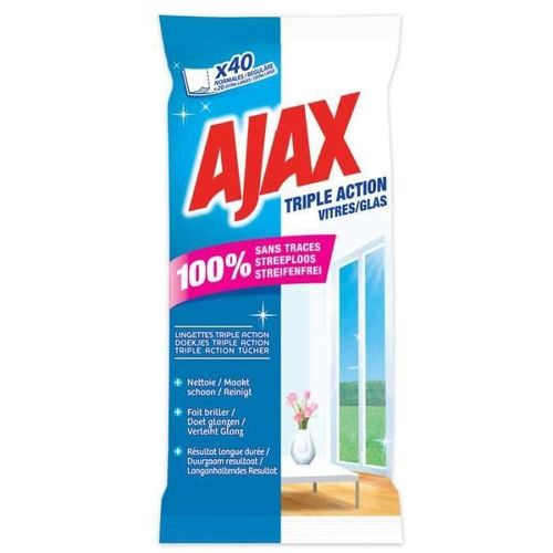 AJAX 40 Lingettes Nettoyantes Vitres