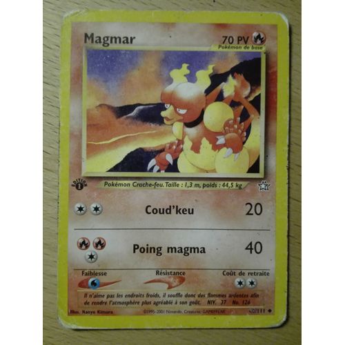 Carte Pokémon Magmar 1ère Édition