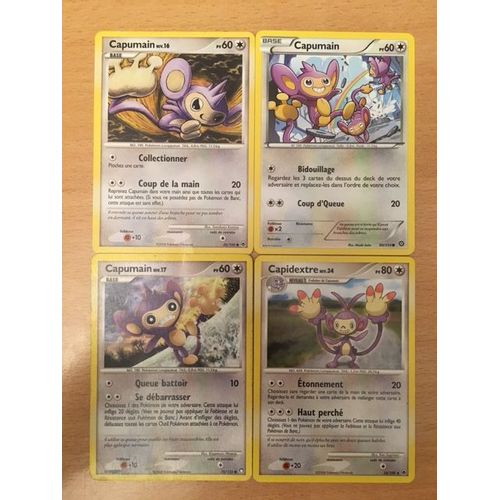 Capumain 60pv (50/100) + Capumain 60pv (90/114) + Capumain 60pv (70/123) + Capidextre 80pv (35/100) Pokemon