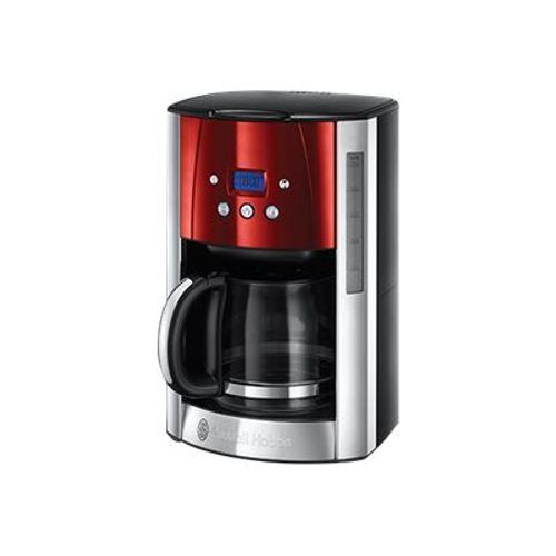 Russell Hobbs Luna 23240-56 - Cafetière - 12 tasses - rouge solaire/acier inoxydable