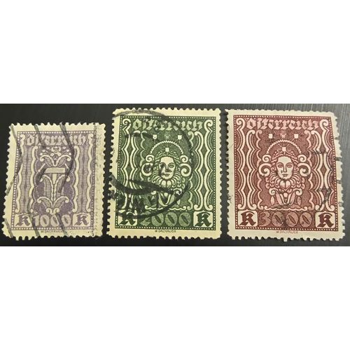 Lot 3 Timbres Autriche - Art - Symbols Of Art And Science