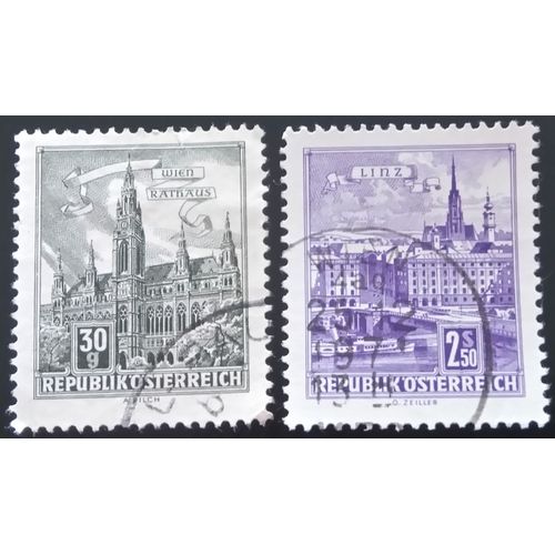 Lot 2 Timbres-Architecture/Monuments-1962 Architectural Monuments In Austria