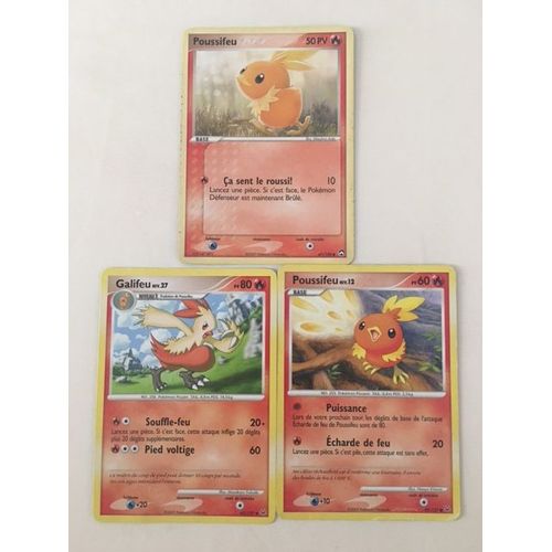 Poussifeu 50pv (67/108) + Poussifeu 60pv (99/127) + Galifeu 80pv (45/127) Pokemon