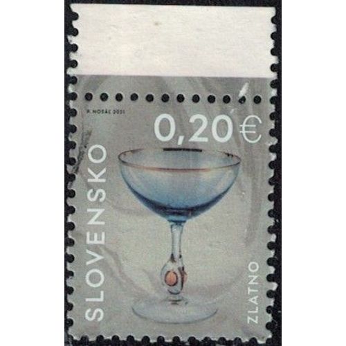 Slovaquie 2021 Oblitéré Used Industrie Verrière Verre À Vin Doré Zuzana Zlatno Y&t Sk 815 Su