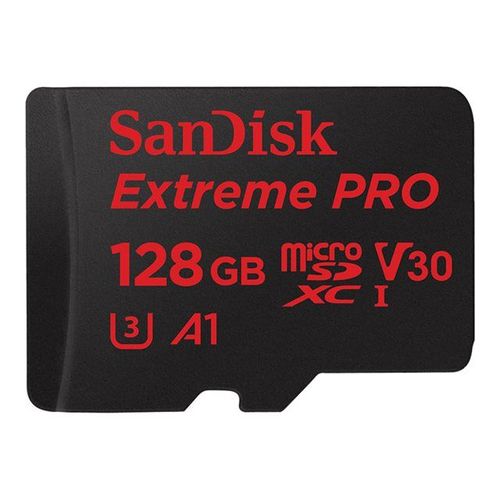 SanDisk Extreme Pro - Carte mémoire flash (adaptateur microSDXC vers SD inclus(e)) - 128 Go - A1 / Video Class V30 / UHS-I U3 - 667x - microSDXC UHS-I