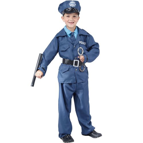 Déguisement Policier Bleu Enfant - Taille: M 7-9 Ans (120-130 Cm)