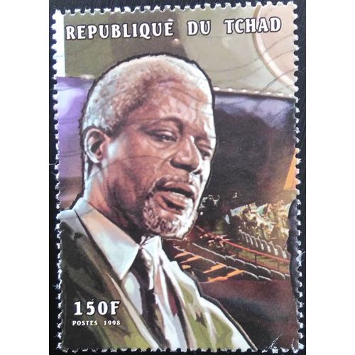 Timbre Tchad - Personnages - 1998 Kofi Annan, Un Secretary-General