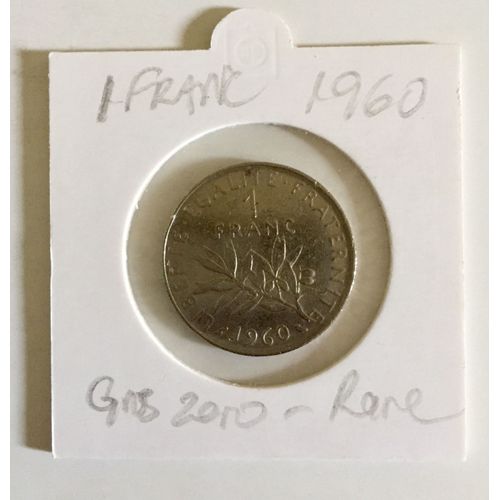 Piece 1 Franc 1960 Gros Zero. Rare.