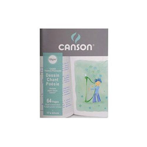 Canson Cahier Poésie Et Chant Enfant 32 Pages Seyès + 32 Pages Dessin 17 X 22 Cm