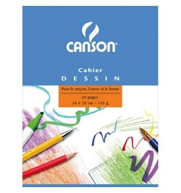 Canson - cahier à dessin spiralé - 50 feuilles - A4 - 120G - blanc Pas Cher