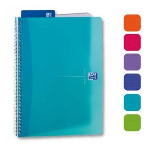 Oxford Cahier Spiralé My Colours A5, 180 Pages Non Perforées Lignée 7 Mm. Couvertures Polypropylènes Assorties