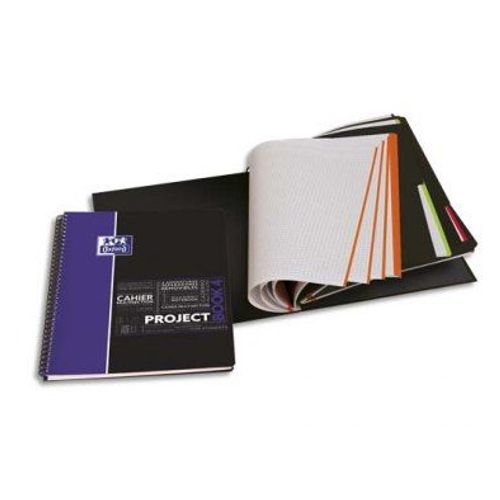 Oxford Etudiant Cahier Projectbook Spiralé Couverture Polypropylène 200 Pages Seyès 23,3 X 29,8 Cm Avec Appli Sos Notes