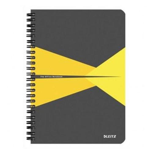 Leitz Cahier Office 14,8 X 21 Cm 180 Pages 5x5. Couverture Carte Grise Et Jaune