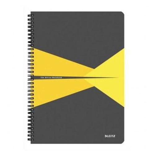 Leitz Cahier Office 21 X 29,7 Cm 180 Pages 5x5. Couverture Polypropylène Grise Et Jaune