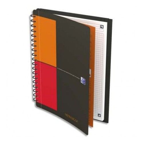 Oxford Cahier Meetingbook Inconnect Gris Spirale 160 Pages Perforées 80g 5x5 Format Tablette 17,6 X 25 Cm (B5)