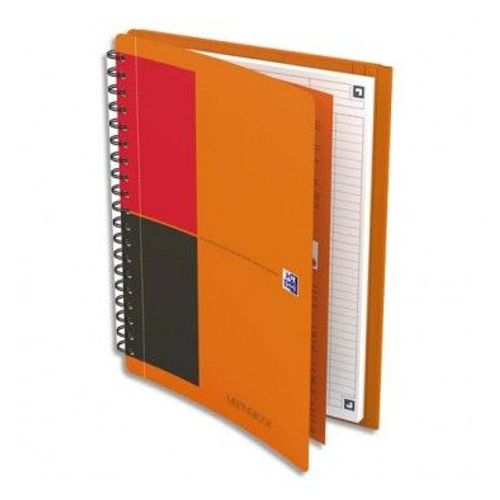 Oxford Cahier Meetingbook Inconnect Orange Spirale 160 Pages Perforées 80g Lignées 6 Mm Format Tablette 17,6 X 25 Cm (B5)