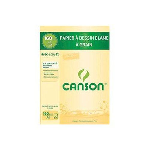 CANSON Bloc papier Dessin blanc 20 feuilles A4 160g