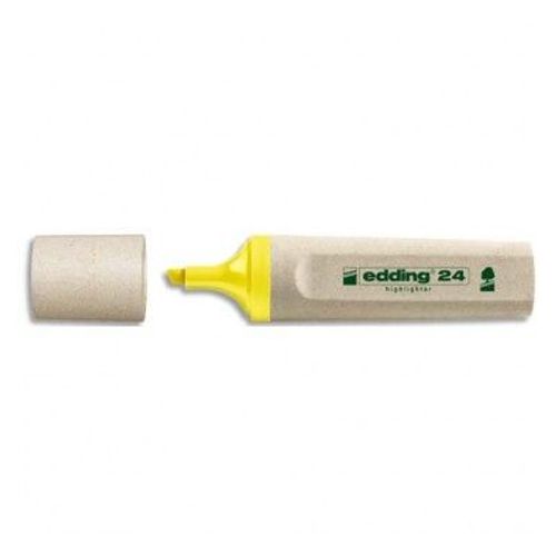 Edding Surligneur Jaune Ecoline 24. Biseautée. Trait 2 À 5 Mm. Fabriqué À 90% De Ressources Renouvelables