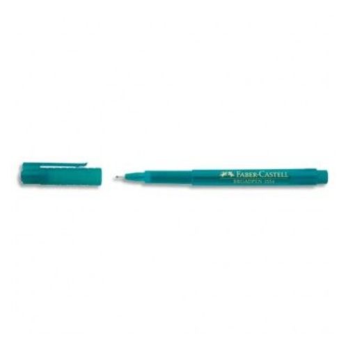 Faber Castell Stylo Feutre Pointe Large 0,8 Mm, Corps Transparent, Encre Turquoise Indélébile