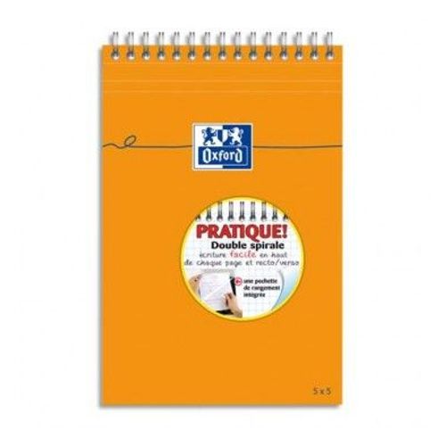 Oxford Bloc De Direction Reliure Intégrale Non Perforé Réglure Pleine Page 148 X 210 Mm Blanc 5x5