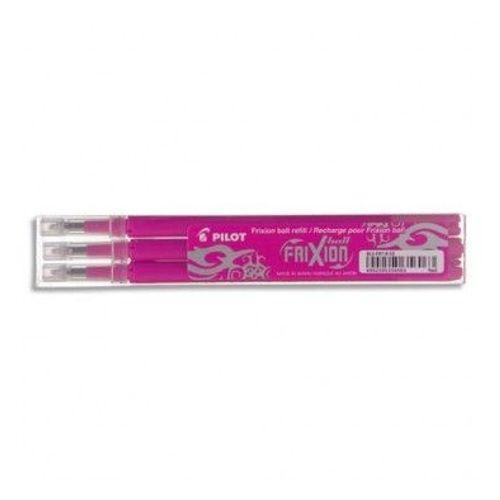 Pilot Pochette De 3 Recharges Pour Roller Frixion Ball Pointe Moyenne (0,7mm). Encre Rose