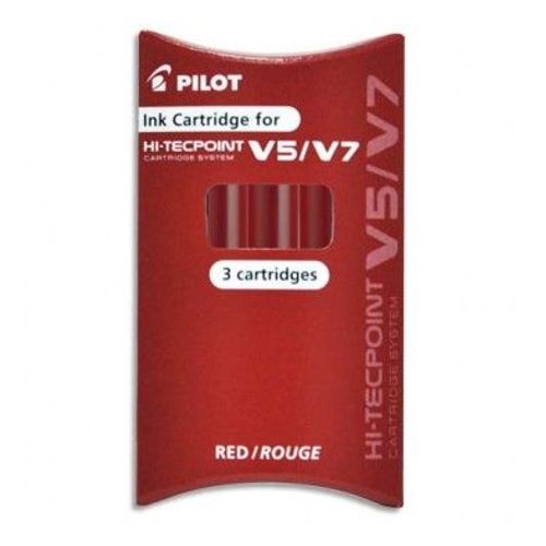 Pilot Pochette De 3 Recharges Pour V5/V7 Begreen Encre Rouge