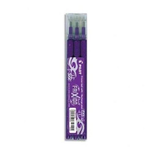 Pilot Pochette De 3 Recharges Pour Roller Frixion Ball Pointe Moyenne (0,7mm). Encre Violet