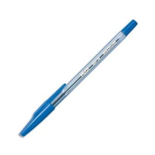 Pilot Stylo À Bille Rechargeable Pointe Moyenne Encre Bleue Corps Plastique Cristal Avec Capuchon Bp-Sm