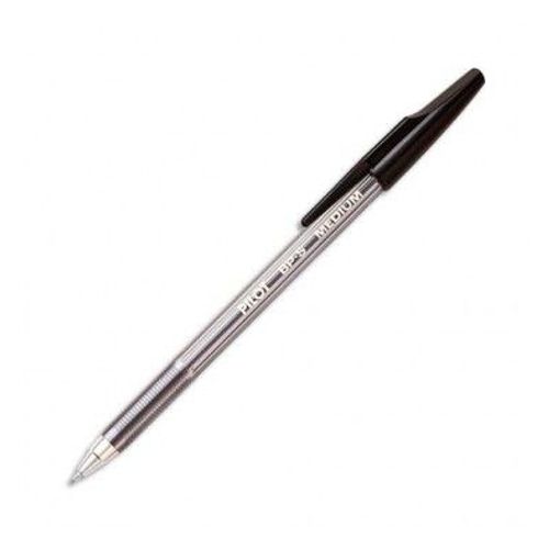 Pilot Stylo À Bille Rechargeable Pointe Moyenne Encre Noire Corps Plastique Cristal Avec Capuchon Bp-Sm