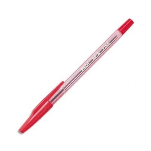 Pilot Stylo À Bille Rechargeable Pointe Fine Encre Rouge Corps Plastique Cristal Avec Capuchon Bp-Sf