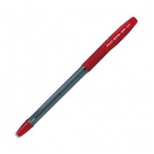 Pilot Stylo À Bille Pointe Moyenne Encre Rouge Corps Transparent Avec Grip Antidérapant + Capuchon Bps-Gp