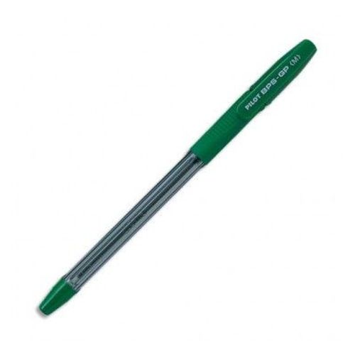 Pilot Stylo À Bille Pointe Moyenne Encre Verte Corps Transparent Avec Grip Antidérapant + Capuchon Bps-Gp