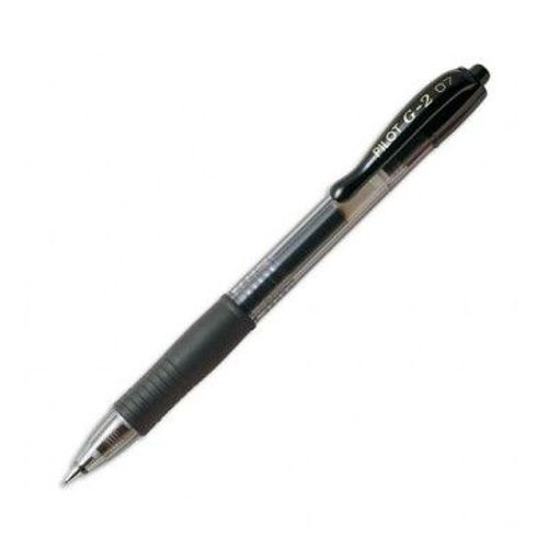 Pilot Stylo À Bille Pointe Moyenne Rétractable Encre Gel Noire Corps Plastique Avec Grip Caoutchouc G2