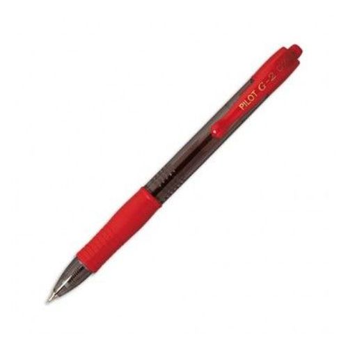 Pilot Stylo À Bille Pointe Large Rétractable Encre Gel Rouge Corps Plastique Avec Grip Caoutchouc G2