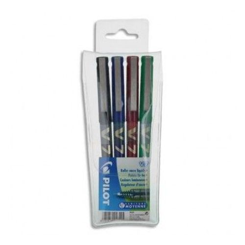 Pilot Pochette De 4 Stylos Feutre Pointe Tubulaire 0,7 Mm Encre Liquide 4 Couleurs Hi-Tecpoint Bx-V7