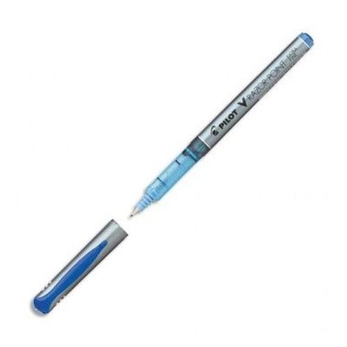 Pilot Stylo Feutre Pointe Ultra-Fine Baguée Métal Encre Liquide Bleue Corps Plastique V-Razor Point