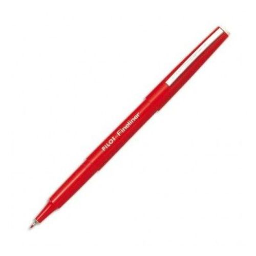 Pilot Stylo Feutre Pointe Fine Baguée Métal Encre Rouge Corps Plastique Couleur Fineliner