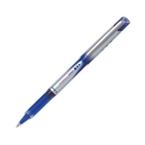 Pilot Stylo Roller Pointe Métal 0,7 Mm Encre Liquide Bleue + Grip Confort V-Ball Grip