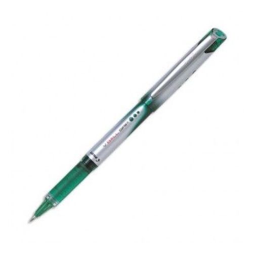 Pilot Stylo Roller Pointe Métal 0,7 Mm Encre Liquide Verte + Grip Confort V-Ball Grip