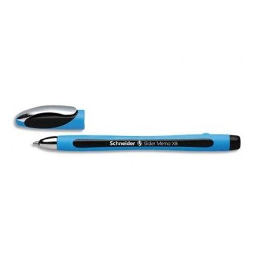 Schneider Stylo Bille À Capuchon, Pointe Large, Corps Caoutchouc Confort, Encre Noire Infalsifiable