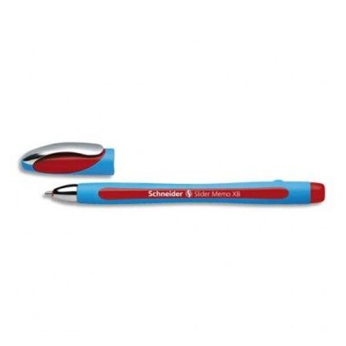 Schneider Stylo Bille À Capuchon, Pointe Large, Corps Caoutchouc Confort, Encre Rouge