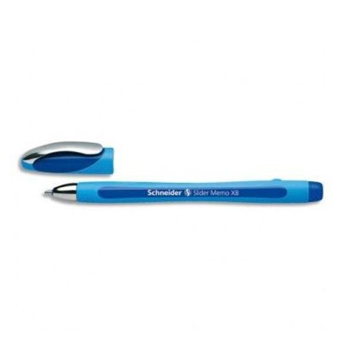 Schneider Stylo Bille À Capuchon, Pointe Large, Corps Caoutchouc Confort, Encre Bleue