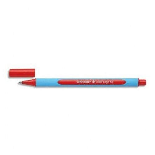 Schneider Stylo Bille À Capuchon, Pointe Large, Corps Triangulaire Caoutchouc, Encre Rouge