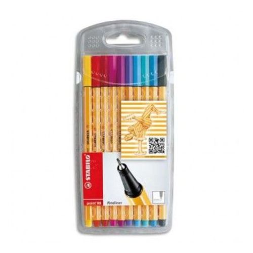 Stabilo Etui 10 Feutres Point88. Pointe Extra Fine. Coloris Assortis Fun